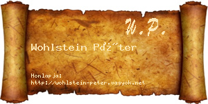 Wohlstein Péter névjegykártya